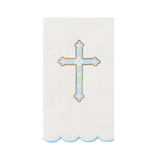 Sky Blue Cross Guest Towels – Elegant Baptism & Communion Party Napkins by Bonjour Fête at Confetti Gift and Party Tuscaloosa Alabama