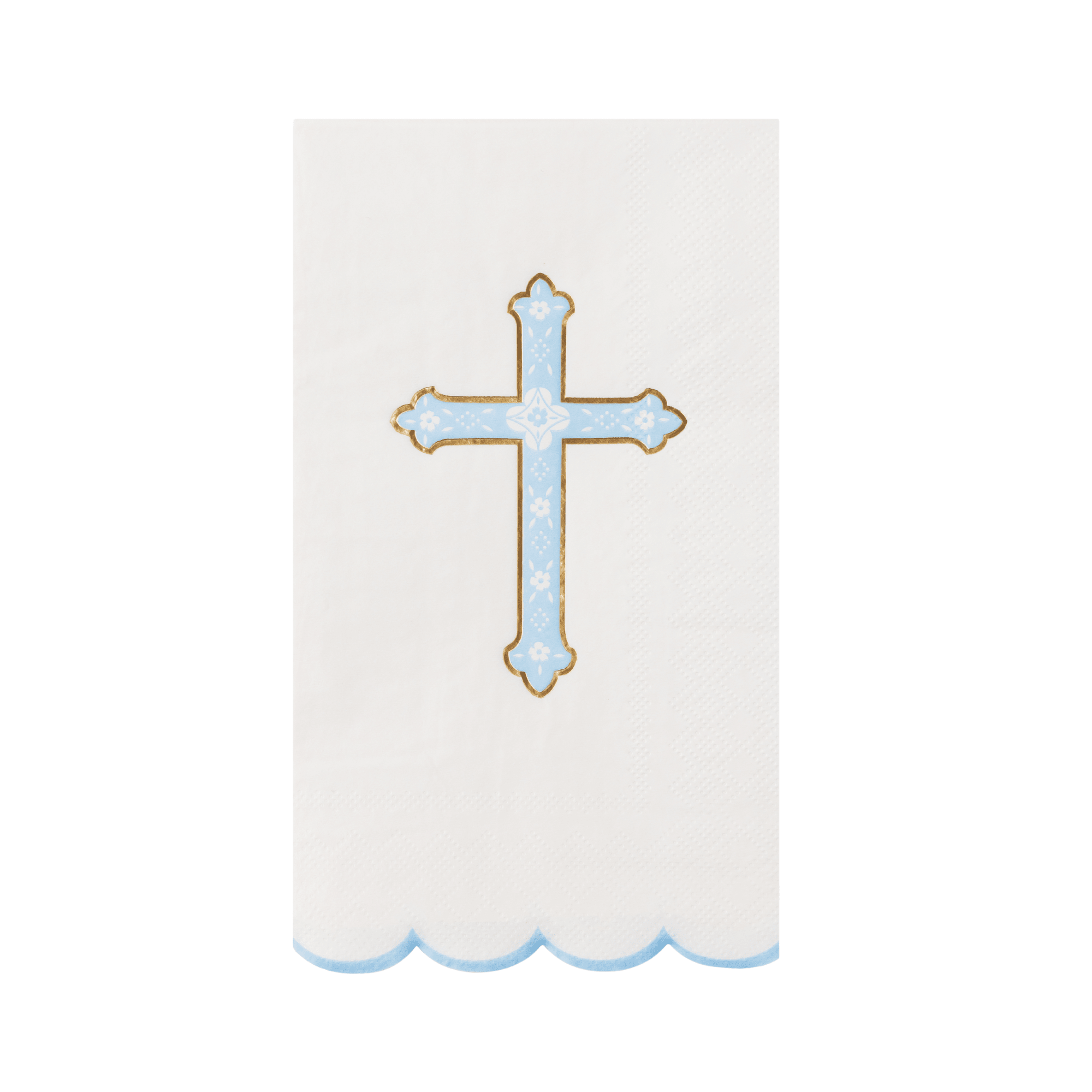Sky Blue Cross Guest Towels – Elegant Baptism & Communion Party Napkins by Bonjour Fête at Confetti Gift and Party Tuscaloosa Alabama