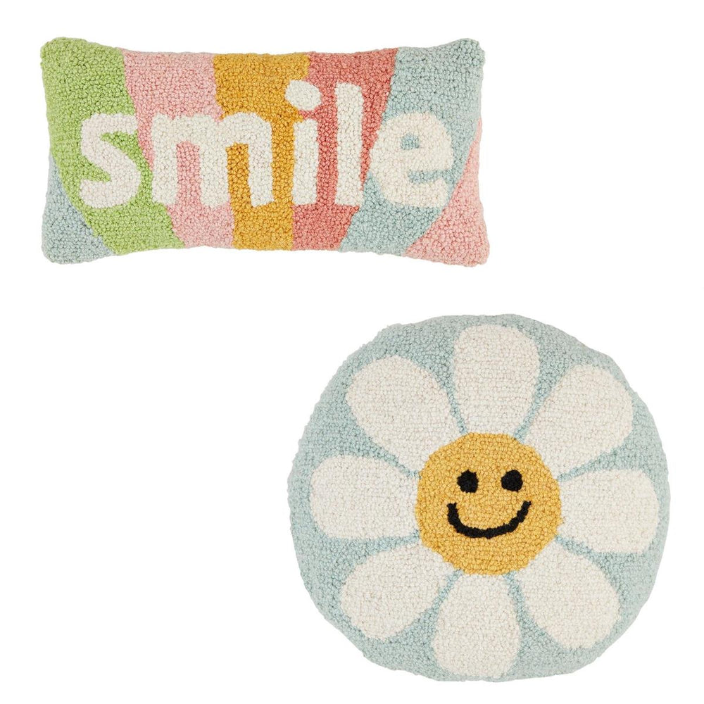 Smile Hooked Pillow by Mud Pie at Confetti Gift and Party