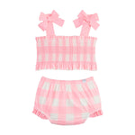 Smocked Pink Check Two - Piece Swimsuit by Mud Pie at Confetti Gift and Party Tuscaloosa Alabama