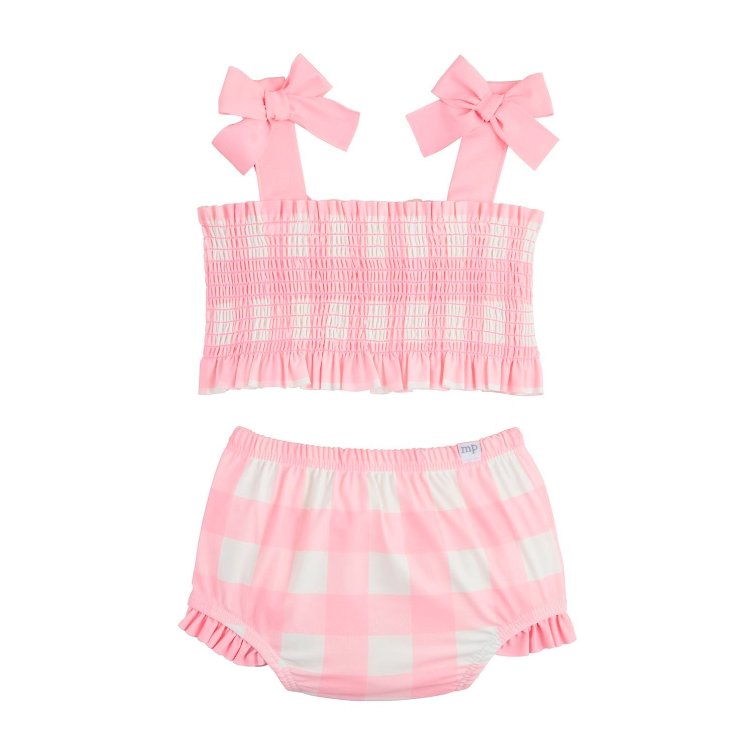 Smocked Pink Check Two - Piece Swimsuit by Mud Pie at Confetti Gift and Party Tuscaloosa Alabama
