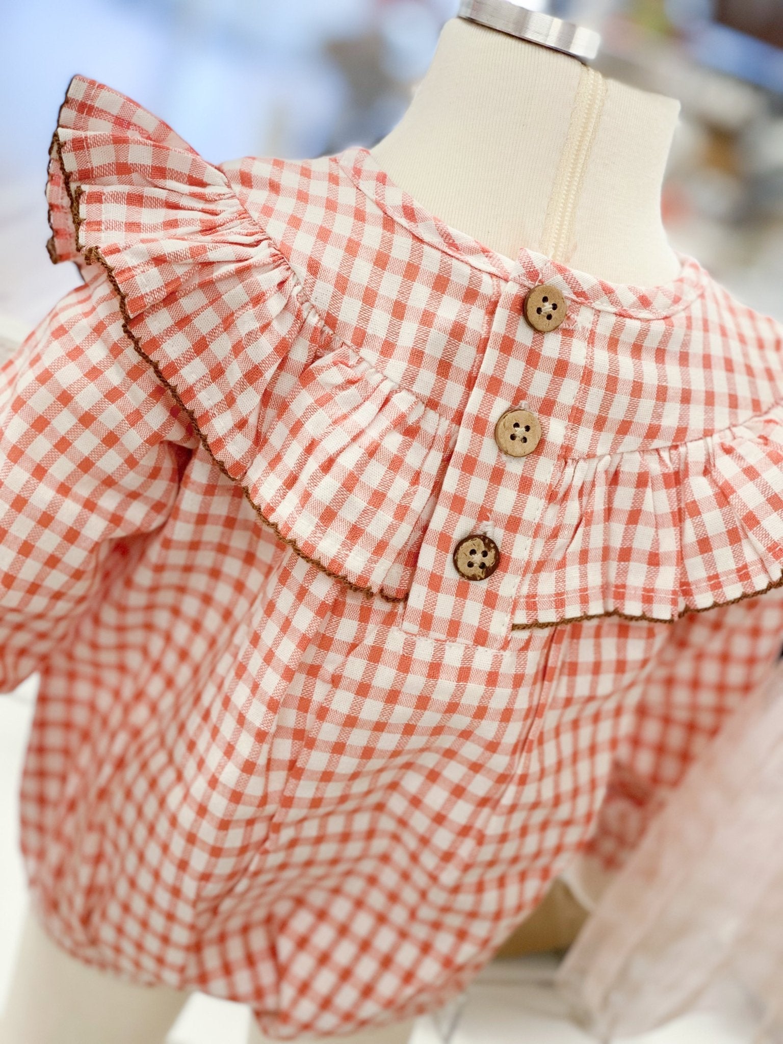 Smocked Bubble Mud Pie Baby Girls Pink Gingham Bubble Outfit - Ruffle Straps With Snap Closure Smocked Bubble Mud Pie Baby Girls Pink Gingham Bubble Outfit - Ruffle Straps With Snap Closure