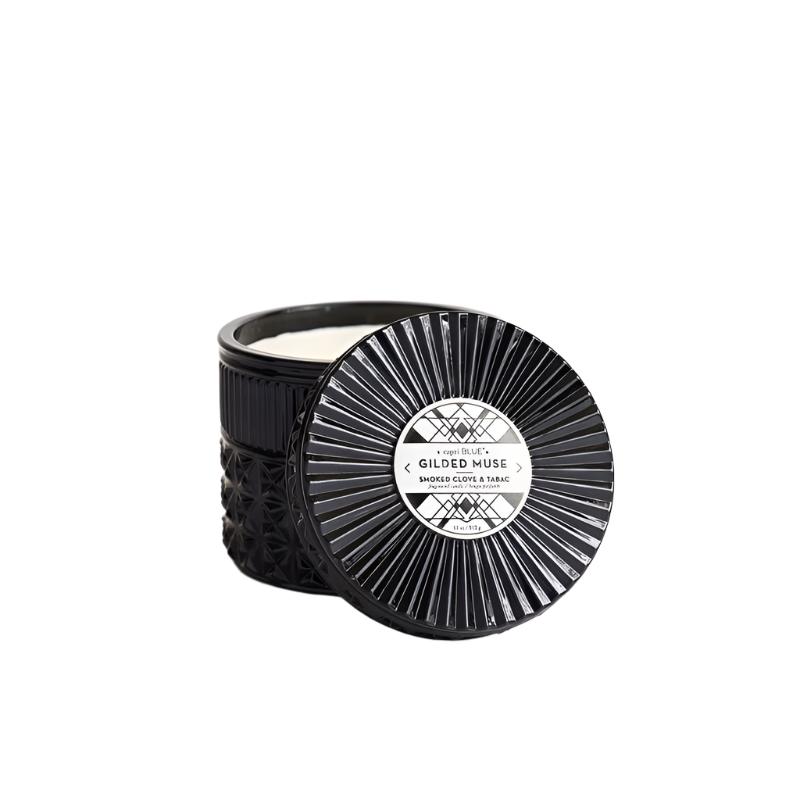 Smoked Clove & Tabac Gilded Faceted Jar by Capri Blue at Confetti Gift and Party