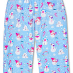 Children’s Corey Paige Snow Days plush pants with multicolor holiday , front pockets, and elastic waistband.