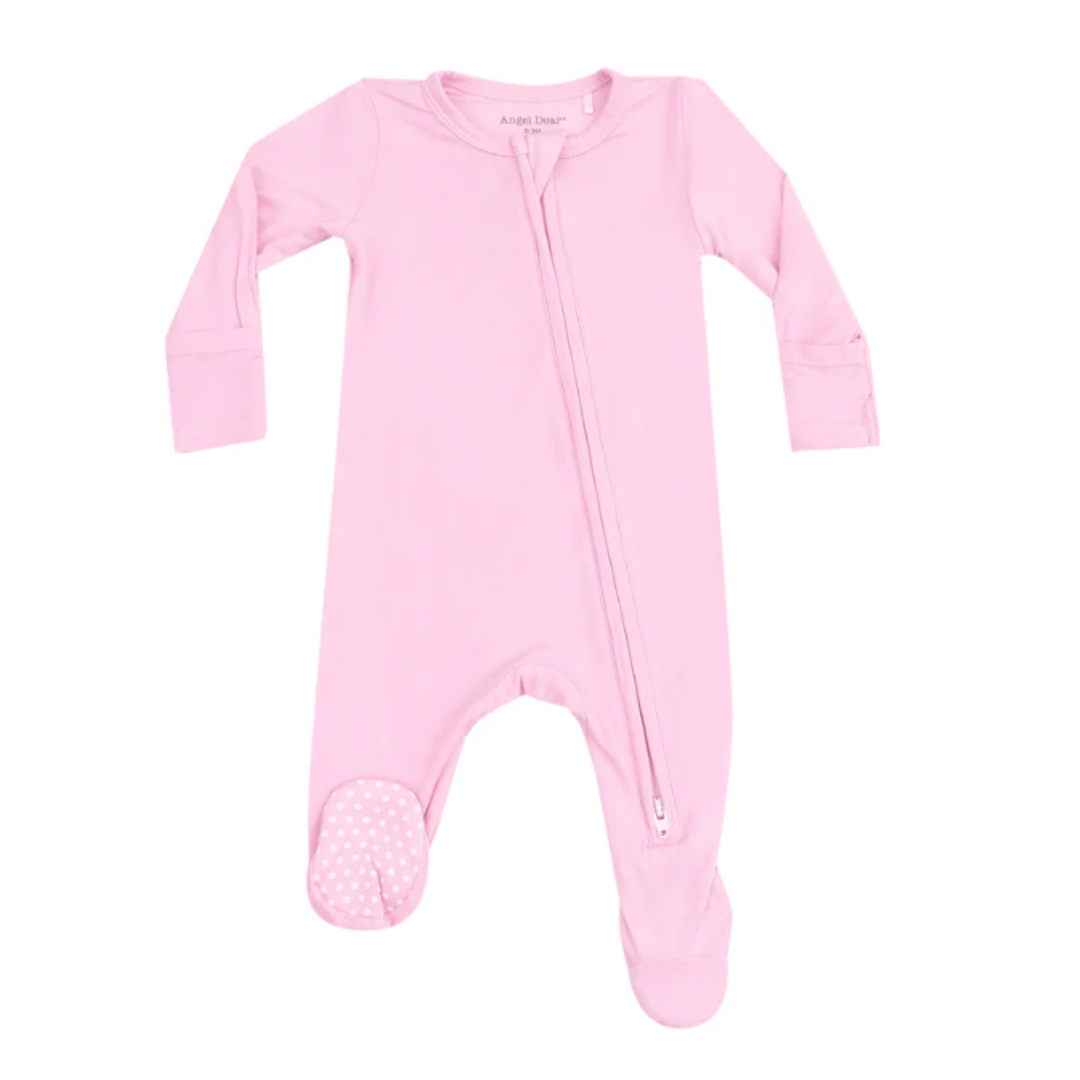 Solid Nosegay Pink 2 Way Zipper Footie by Angel Dear at Confetti Gift and Party Tuscaloosa Alabama