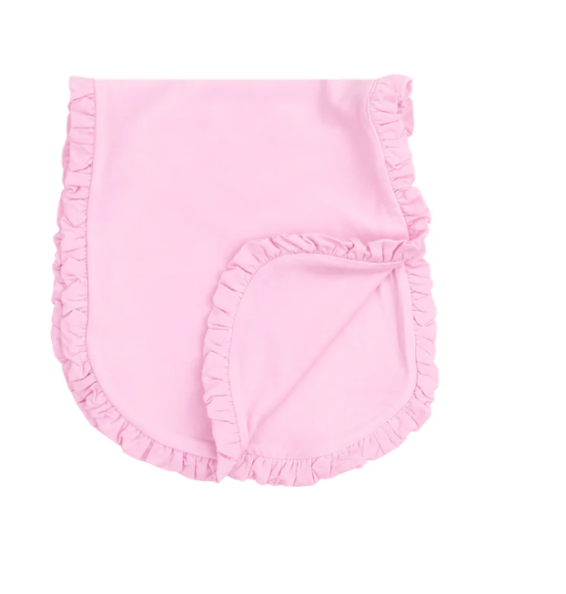 Solid Nosegay Pink Ruffle Burp Cloth by Angel Dear at Confetti Gift and Party Tuscaloosa Alabama