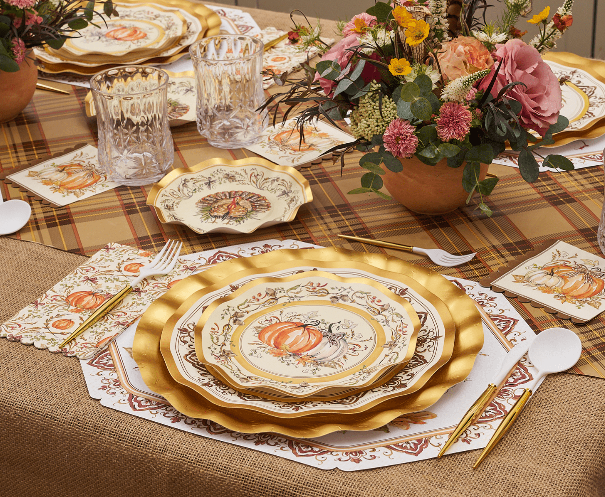 Sophistiplate - Turkey & Gourds Salad Plates/8pk by Sophistiplate at Confetti Gift and Party Tuscaloosa Alabama