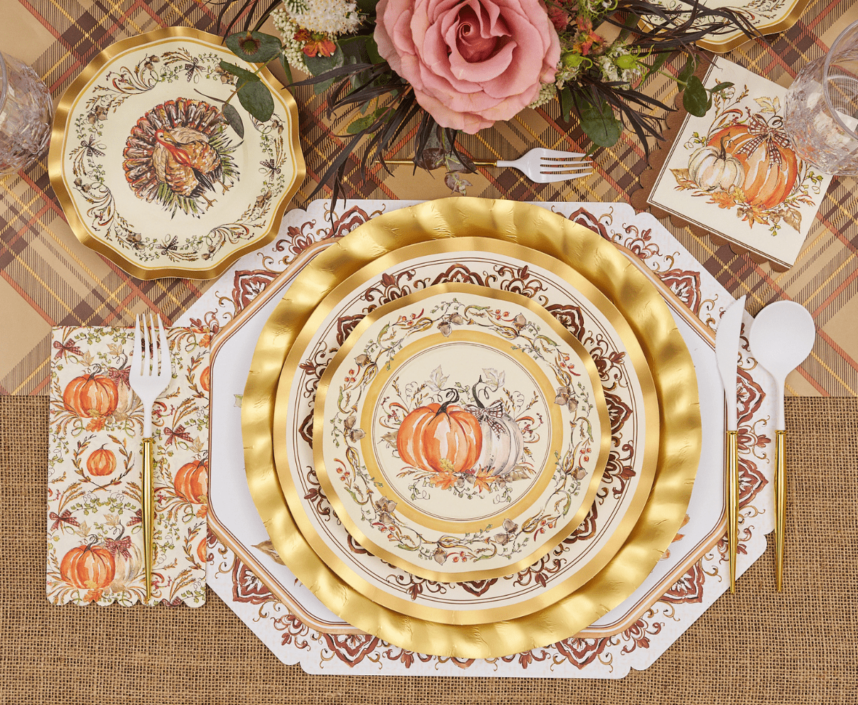 Sophistiplate - Turkey & Gourds Salad Plates/8pk by Sophistiplate at Confetti Gift and Party Tuscaloosa Alabama