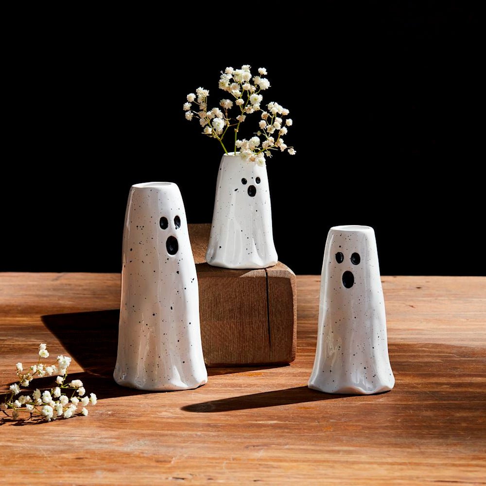 Speckled Ghost Ceramic Vase by Mud Pie at Confetti Gift and Party Tuscaloosa Alabama