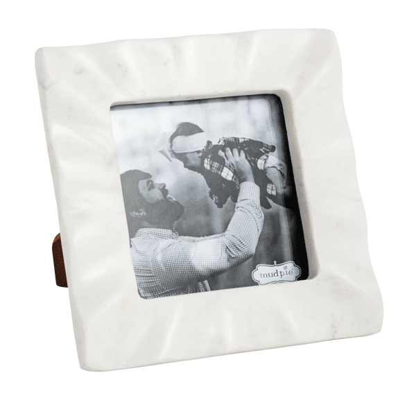 Square Ruffled Marble Frame by Mud Pie at Confetti Gift and Party Tuscaloosa Alabama