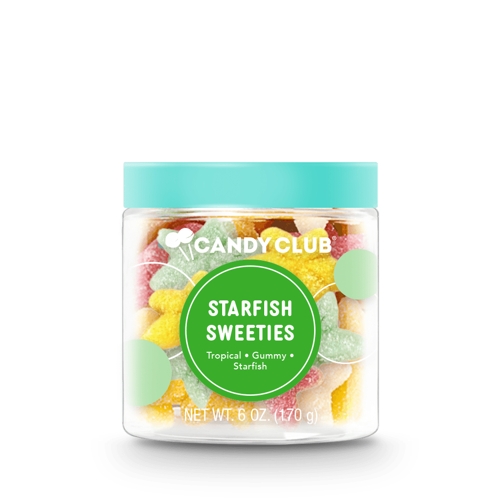 Jar of Candy Club Starfish Sweeties on a white background