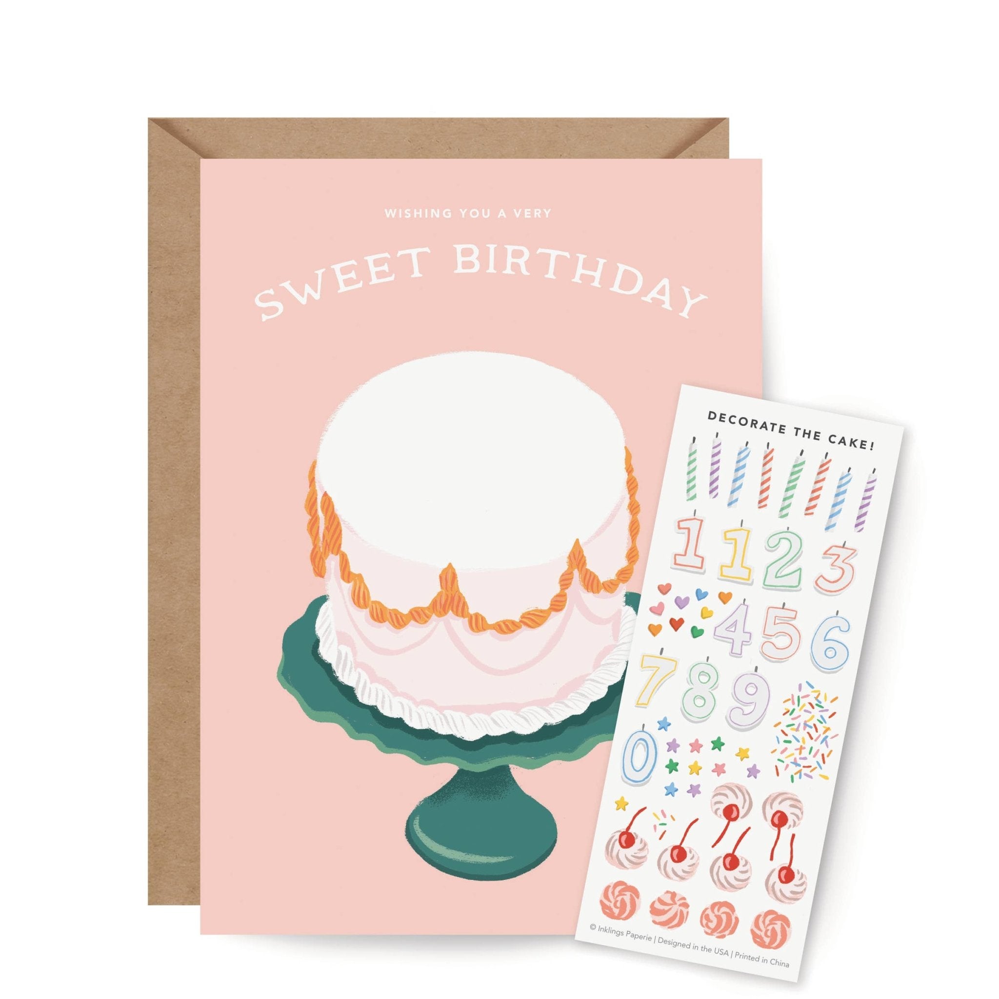 Sticker Scene Greeting Card – Decorate the Cake! by Inklings Paperie at Confetti Gift and Party Tuscaloosa Alabama