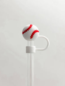  Straw Cover 10MM "Baseball" (large straw) by Harris Girls & Co. at Confetti Gift and Party