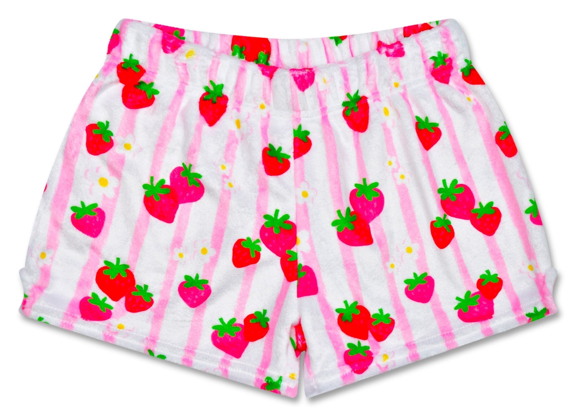Strawberry Stripes Plush Shorts by Iscream at Confetti Gift and Party Tuscaloosa Alabama