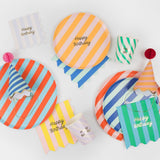 Stripe Happy Birthday Side Plates by Meri Meri at Confetti Gift and Party Tuscaloosa Alabama