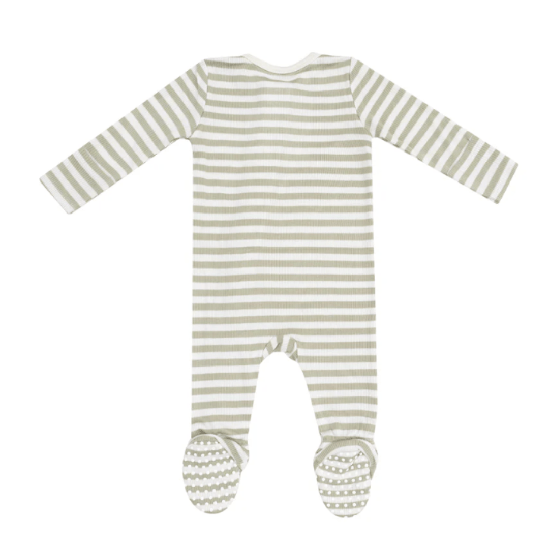 Stripe Sage 2 Way Zipper Footie by Angel Dear at Confetti Gift and Party Tuscaloosa Alabama