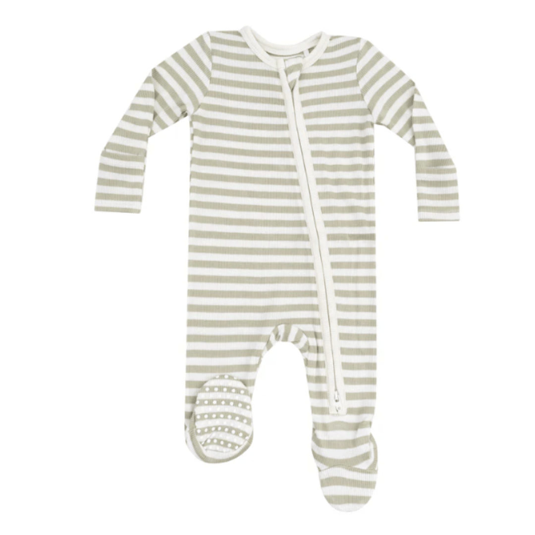Stripe Sage 2 Way Zipper Footie by Angel Dear at Confetti Gift and Party Tuscaloosa Alabama