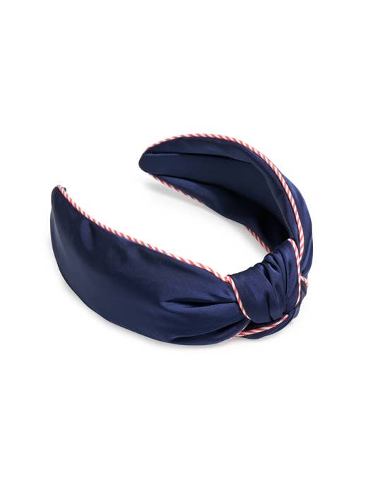 STRIPE TRIM KNOTTED HEADBAND - Navy by Shiraleah at Confetti Gift and Party Tuscaloosa Alabama