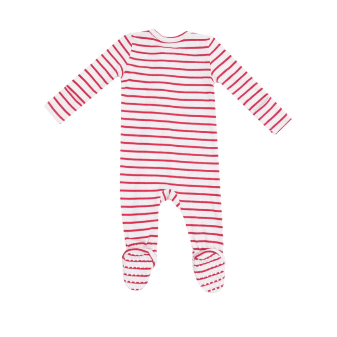 Stripe Vintage Red 2 Way Zipper Footie by Angel Dear at Confetti Gift and Party Tuscaloosa Alabama