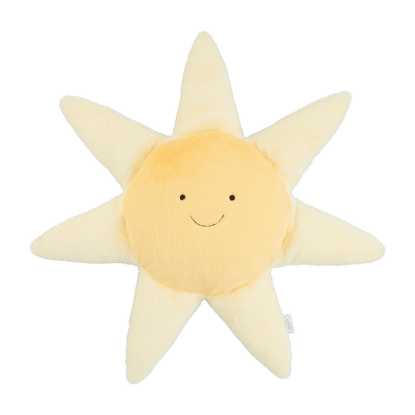Sun-shaped educational plush toy with color-coded petals and sound features to teach toddlers colors