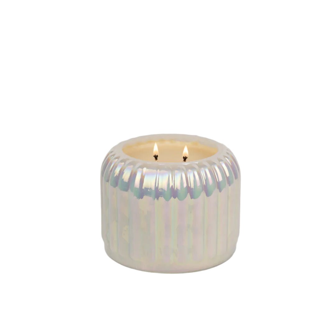Sweet Grace Candle in pearlized ribbed glass jar