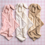 Tan Cuddle Bunny Plush Blanket by Mud Pie at Confetti Gift and Party Tuscaloosa Alabama