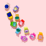 Taylor Elliott Designs - Claw Hair Clip - Sm - Silver Glitter w/Blue Circle Gemstones by Taylor Elliott Designs at Confetti Gift and Party Tuscaloosa Alabama