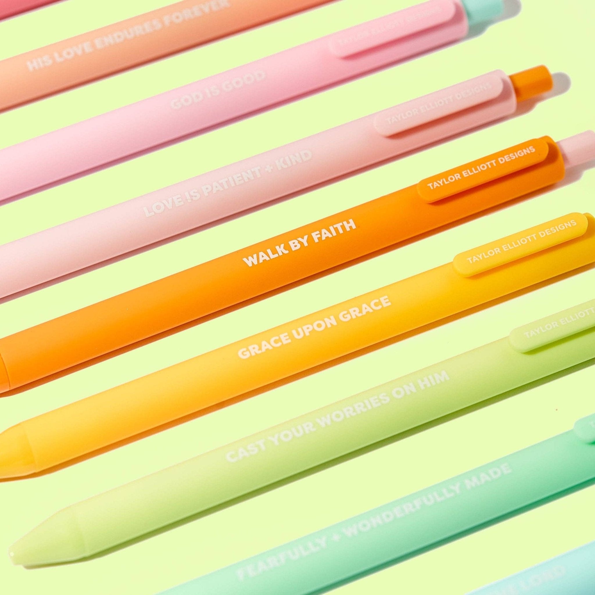 Taylor Elliott Designs – Faith Motivational Gel Pen Set (10 - Pack) by Taylor Elliott Designs at Confetti Gift and Party Tuscaloosa Alabama