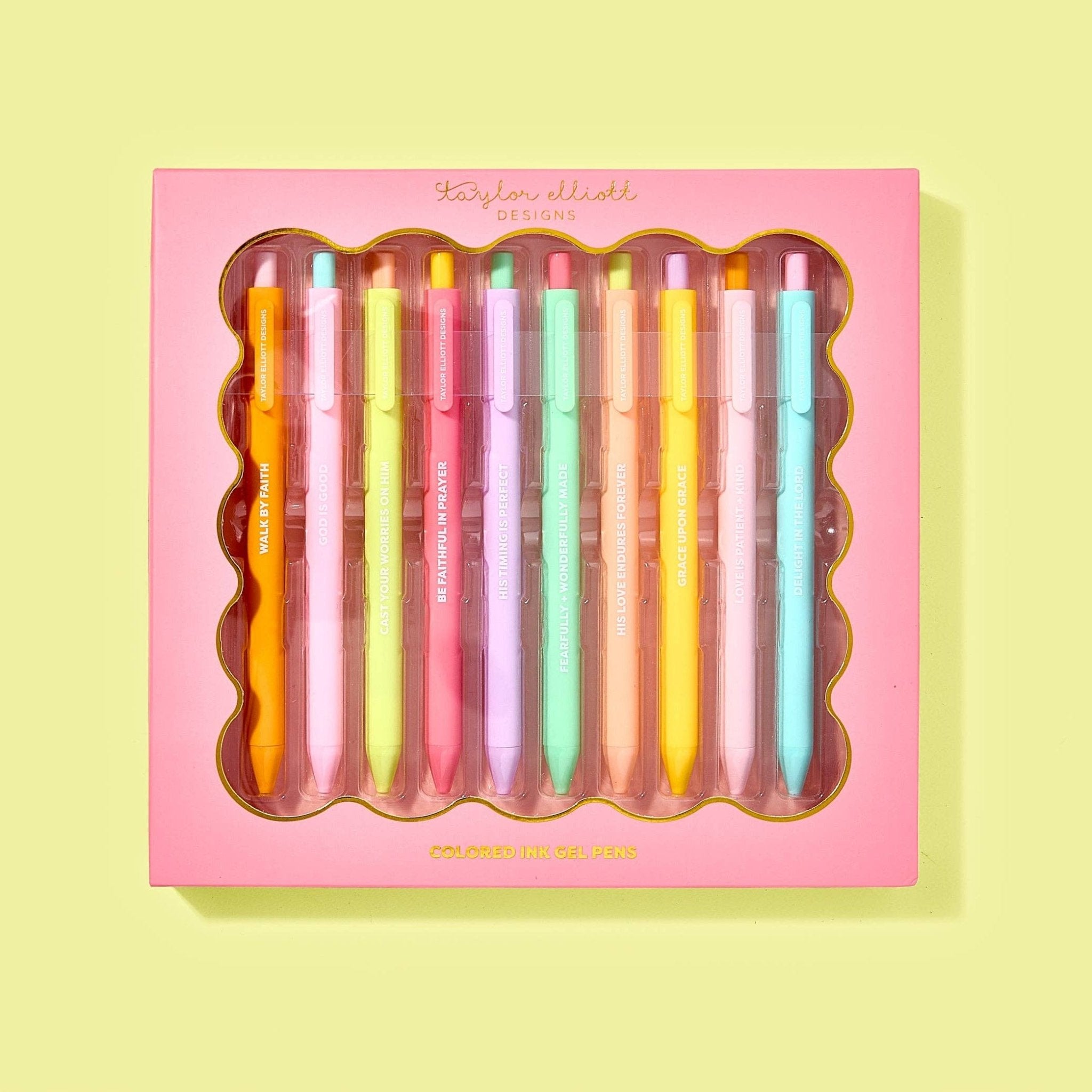 Taylor Elliott Designs – Faith Motivational Gel Pen Set (10 - Pack) by Taylor Elliott Designs at Confetti Gift and Party Tuscaloosa Alabama