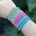 Taylor Elliott Designs - Stretch Bracelet - Enamel w/Small Rectangle Stones - Penelope by Taylor Elliott Designs at Confetti Gift and Party Tuscaloosa Alabama