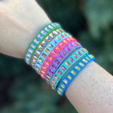 Taylor Elliott Designs - Stretch Bracelet - Enamel w/Small Rectangle Stones - Penelope by Taylor Elliott Designs at Confetti Gift and Party Tuscaloosa Alabama