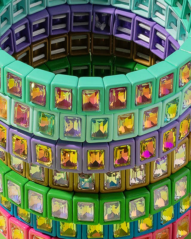 Taylor Elliott Designs - Stretch Bracelet - Enamel w/Small Rectangle Stones - Penelope by Taylor Elliott Designs at Confetti Gift and Party Tuscaloosa Alabama