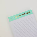 Teacher Of The Year - Lined Notepad - Perforated Sheets - Light Blue by Chez Gagné at Confetti Gift and Party Tuscaloosa Alabama