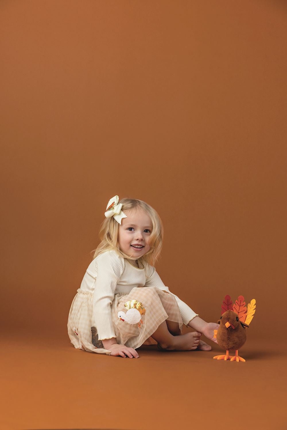 Thanksgiving Turkey Tutu Dress – Rib Knit Top with Sequin Turkey Skirt by Mud Pie at Confetti Gift and Party Tuscaloosa Alabama