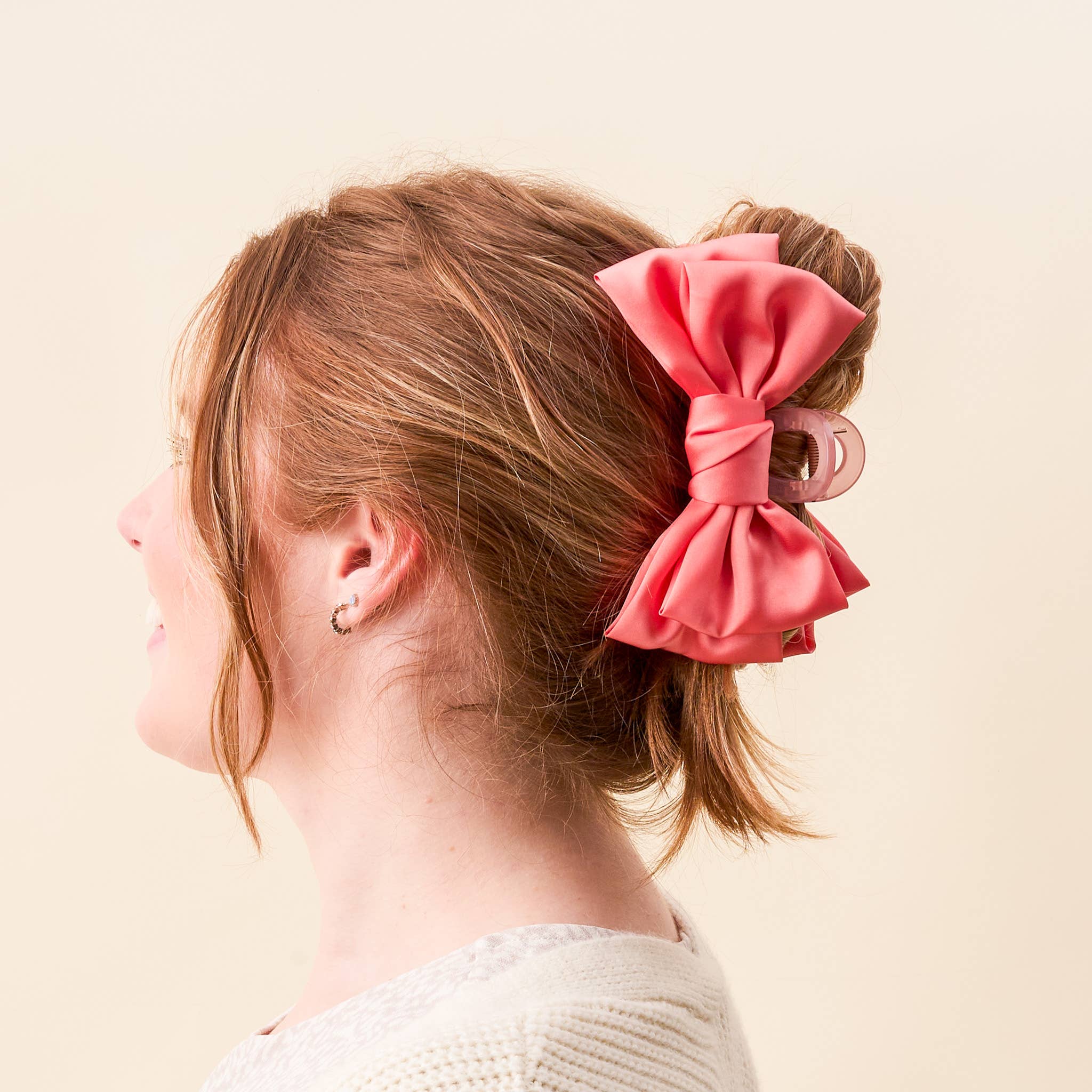The Darling Effect - Satin Bow Claw Clip - Rose by The Darling Effect at Confetti Gift and Party Tuscaloosa Alabama