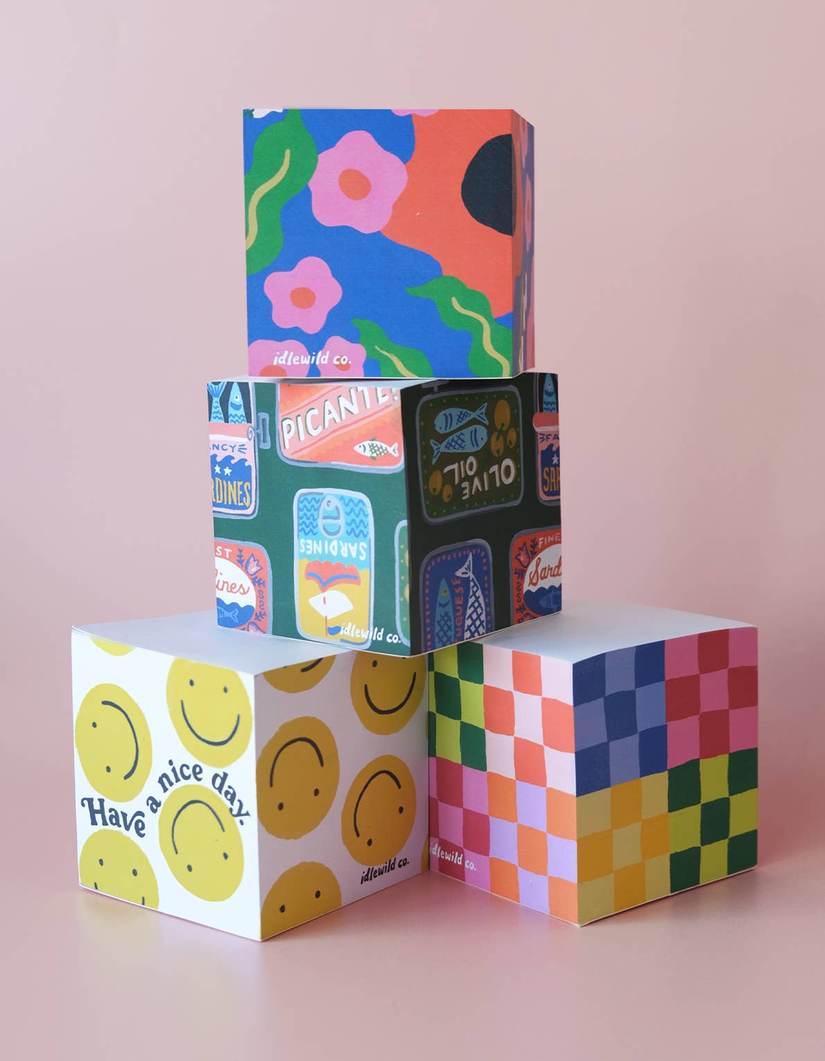 Tinned Fish Sticky Note Cube by Idlewild Co. at Confetti Gift and Party Tuscaloosa Alabama