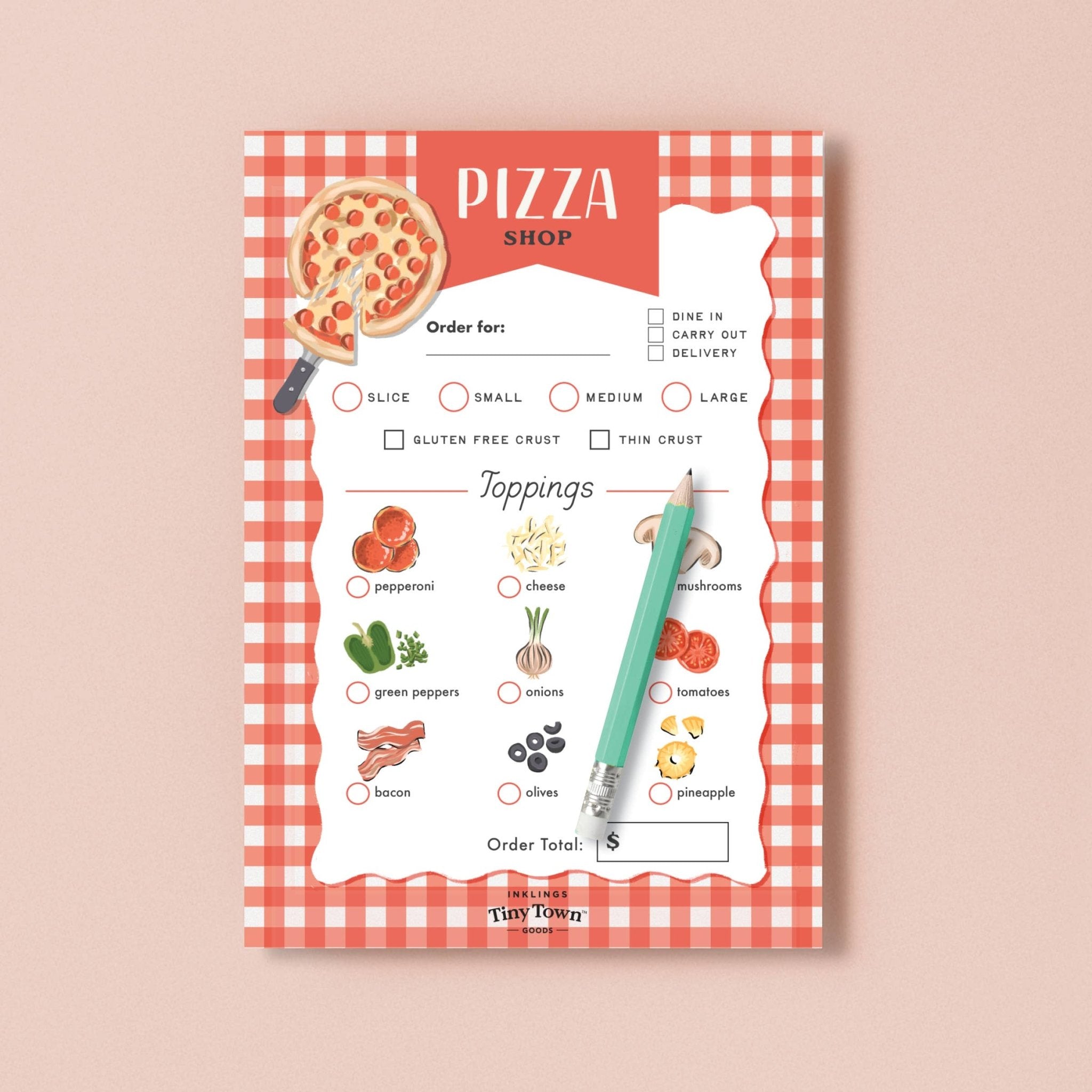 Tiny Town Pizza Shop Notepad by Inklings Paperie at Confetti Gift and Party Tuscaloosa Alabama