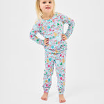 Toddler holiday pajamas with gingerbread and candy cane print – Mary Square ButterSoft fabric, 2-piece set