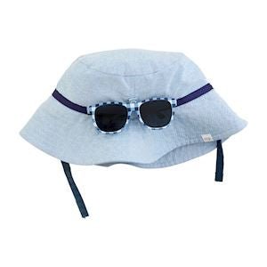 Toddler Oxford & Gingham Hat and Sunglasses Set by Mud Pie at Confetti Gift and Party Tuscaloosa Alabama