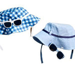 Toddler Oxford & Gingham Hat and Sunglasses Set by Mud Pie at Confetti Gift and Party Tuscaloosa Alabama