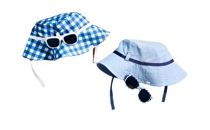 Toddler Oxford & Gingham Hat and Sunglasses Set by Mud Pie at Confetti Gift and Party Tuscaloosa Alabama