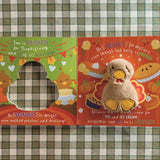 Tom the Turkey squeak-along plush Thanksgiving board book for toddlers