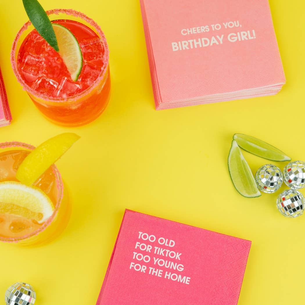 Too Old For TikTok - Colorful Cocktail Napkins by Chez Gagné at Confetti Gift and Party Tuscaloosa Alabama