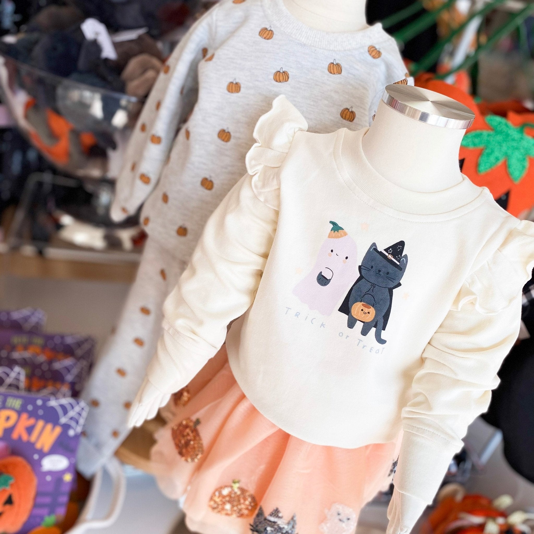 Trick or Treat Ruffle Sweatshirt by Angel Dear at Confetti Gift and Party Tuscaloosa Alabama