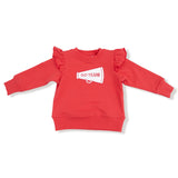 French Terry Sport - Varsity - Red - Ruffle Sweatshirt