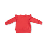 French Terry Sport - Varsity - Red - Ruffle Sweatshirt