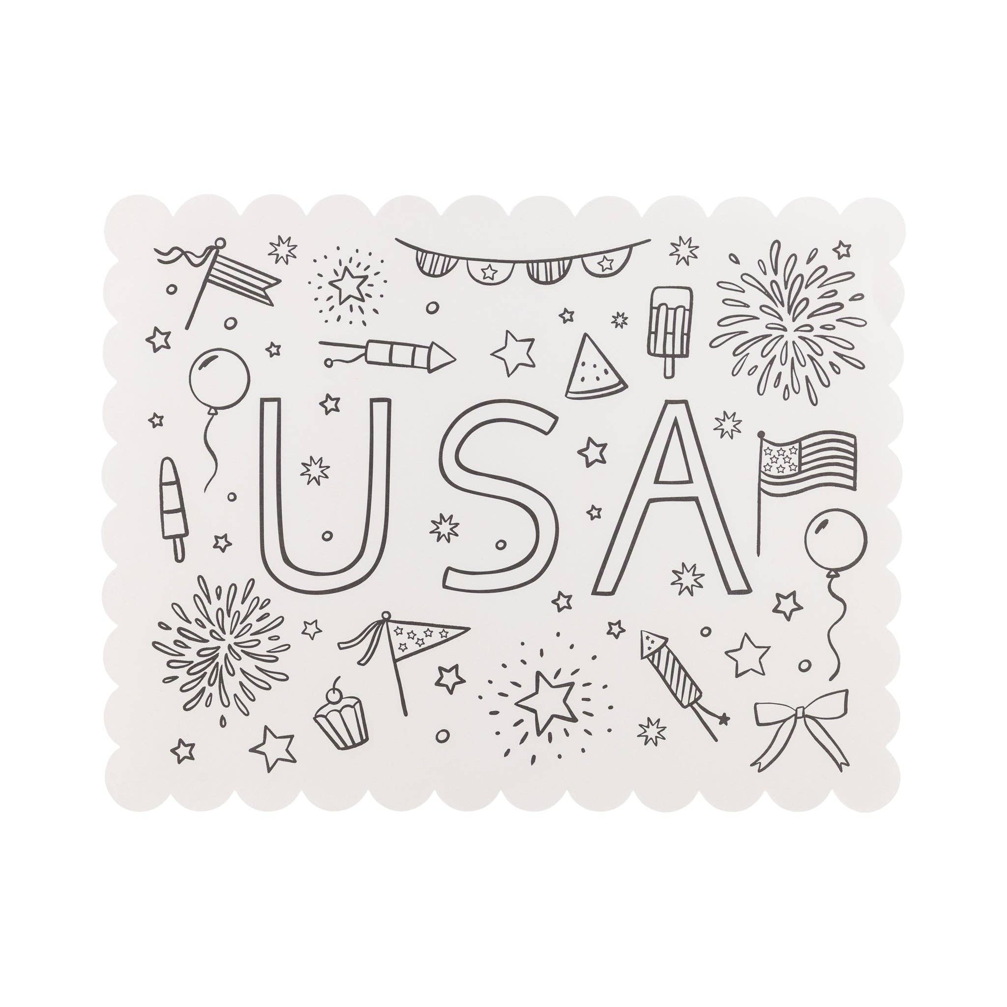 USA Coloring Activity Placemat (24 ct) by My Mind’s Eye at Confetti Gift and Party Tuscaloosa Alabama