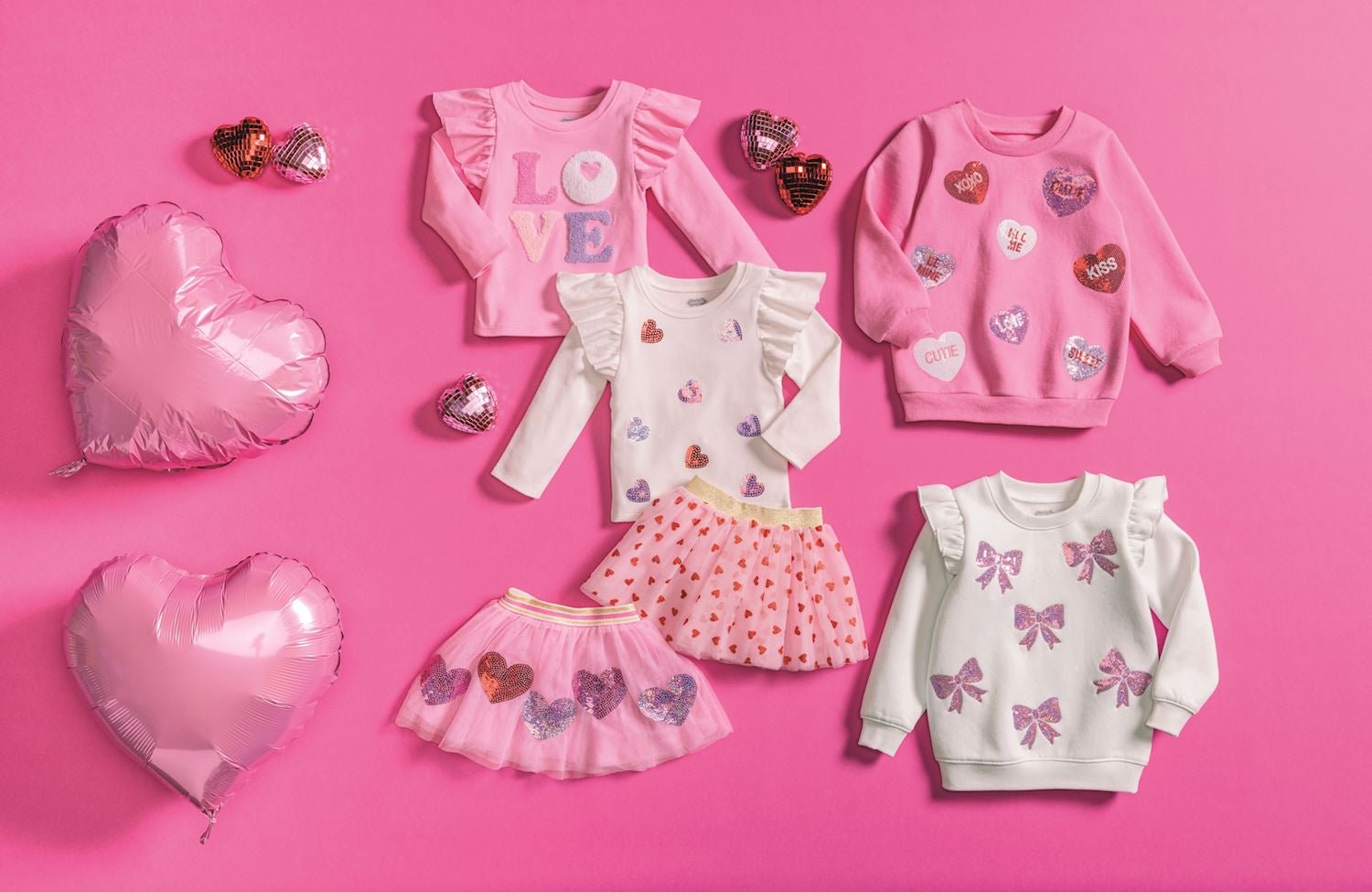 Valentine’s Day Tutu Skirts for Girls – Mini Heart & Sequin Heart Styles by Mud Pie at Confetti Gift and Party Tuscaloosa Alabama