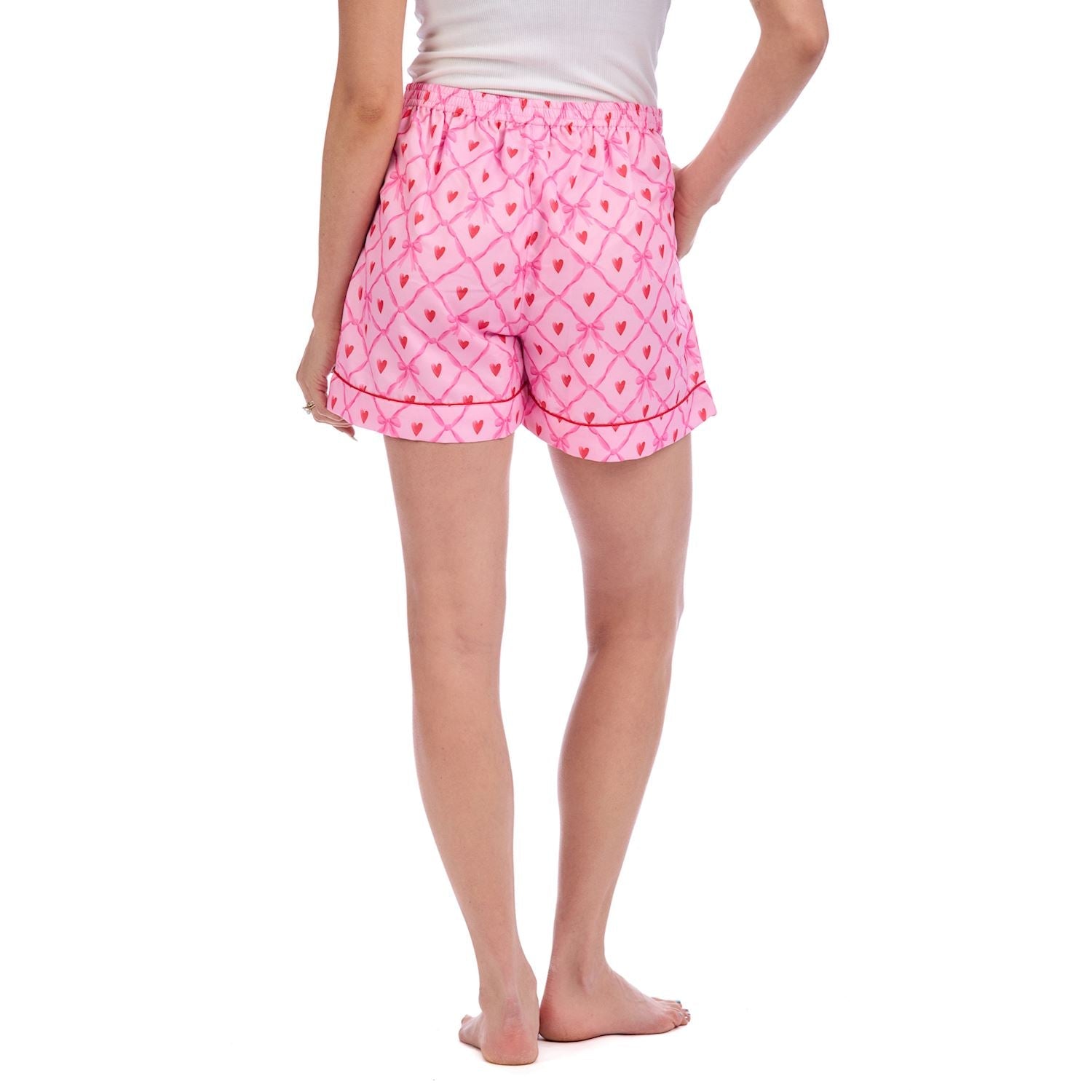 Valentine's Pajama Pink and Red Shorts by Mud Pie at Confetti Gift and Party Tuscaloosa Alabama