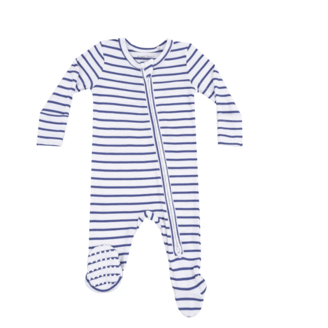 Vintage Navy Stripe 2 Way Zipper Footie by Angel Dear at Confetti Gift and Party Tuscaloosa Alabama